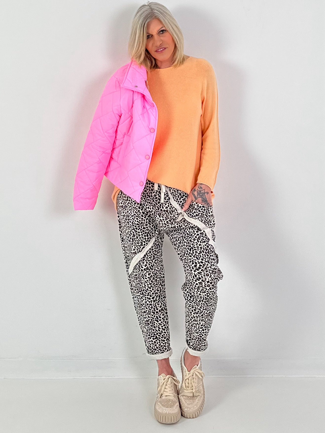 Kurze Steppjacke - rosa