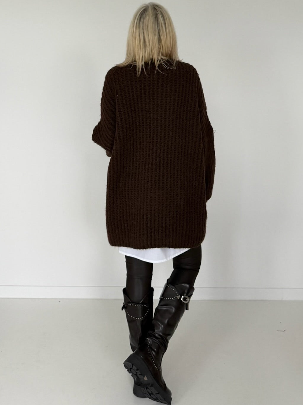 Rippstrickpullover -chocolate