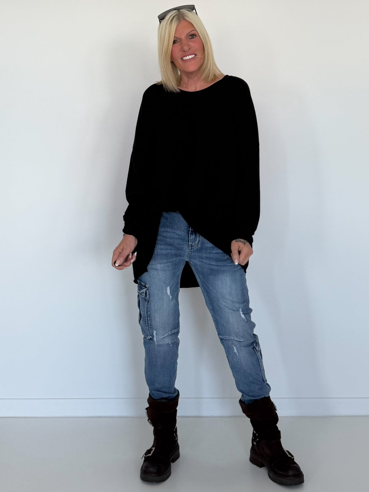 Oversized Shirt Style - schwarz