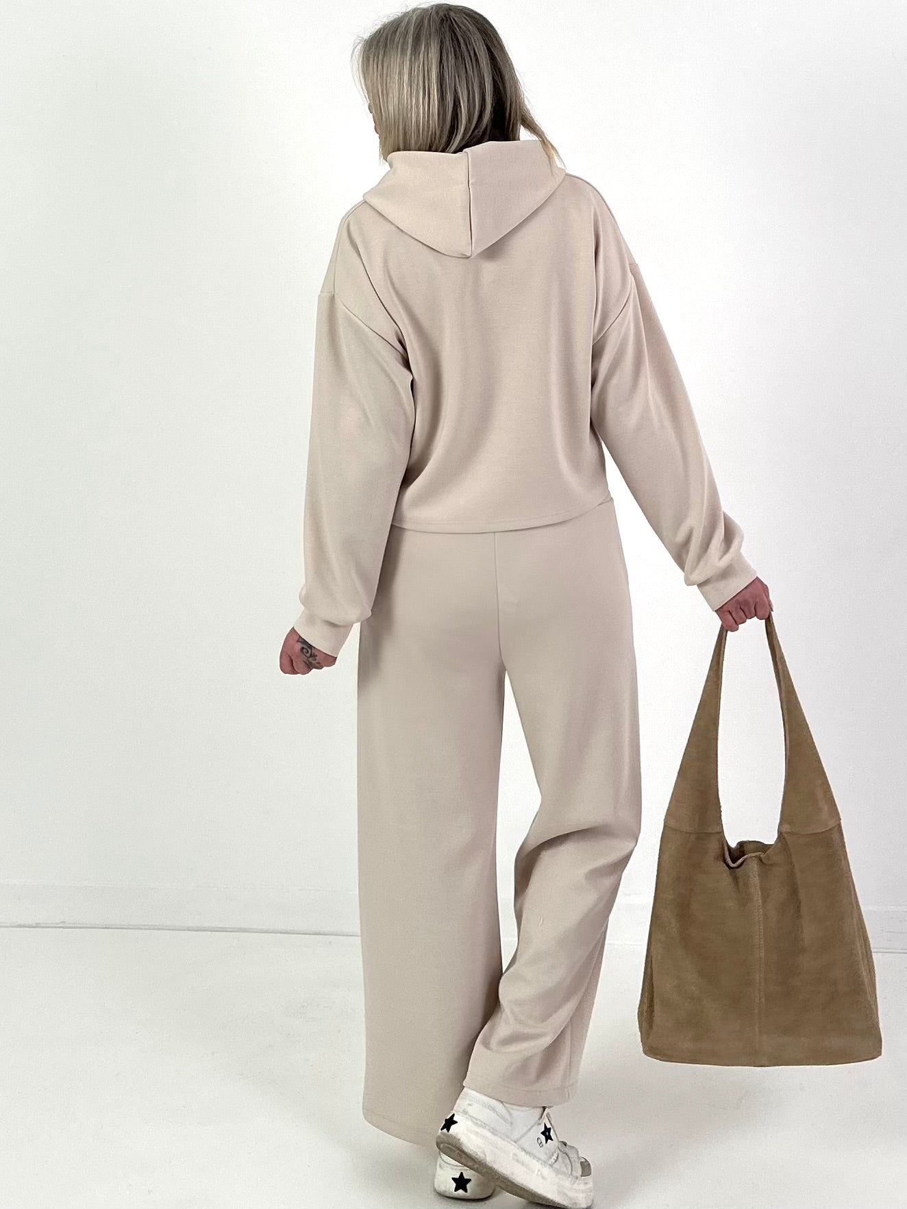 Zweiteiler mit Kapuze - beige