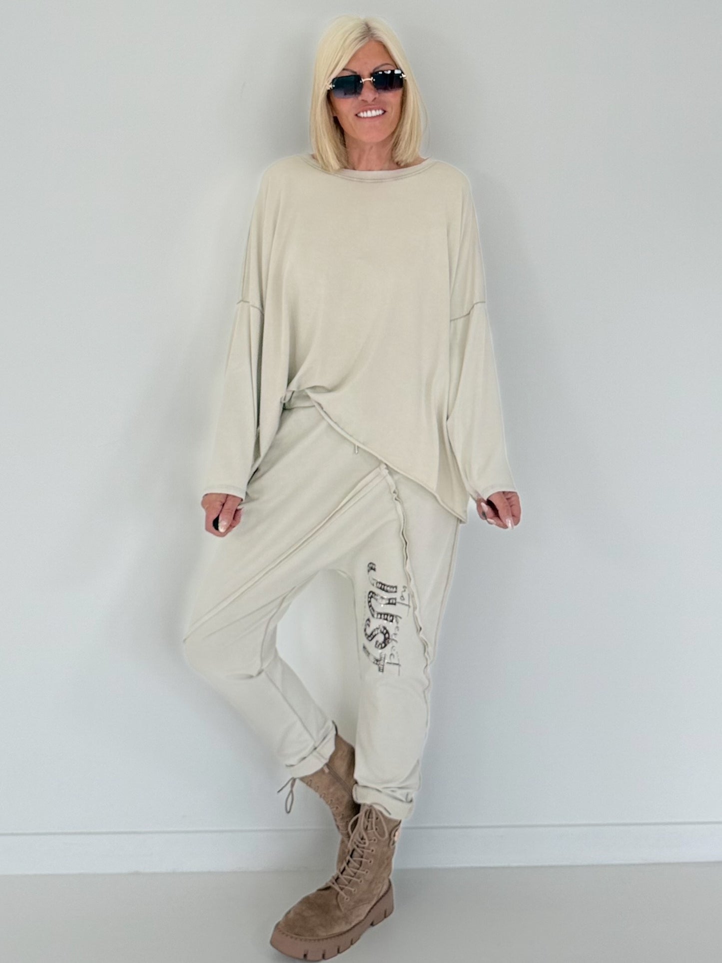 Oversized Shirt stone washed - beige