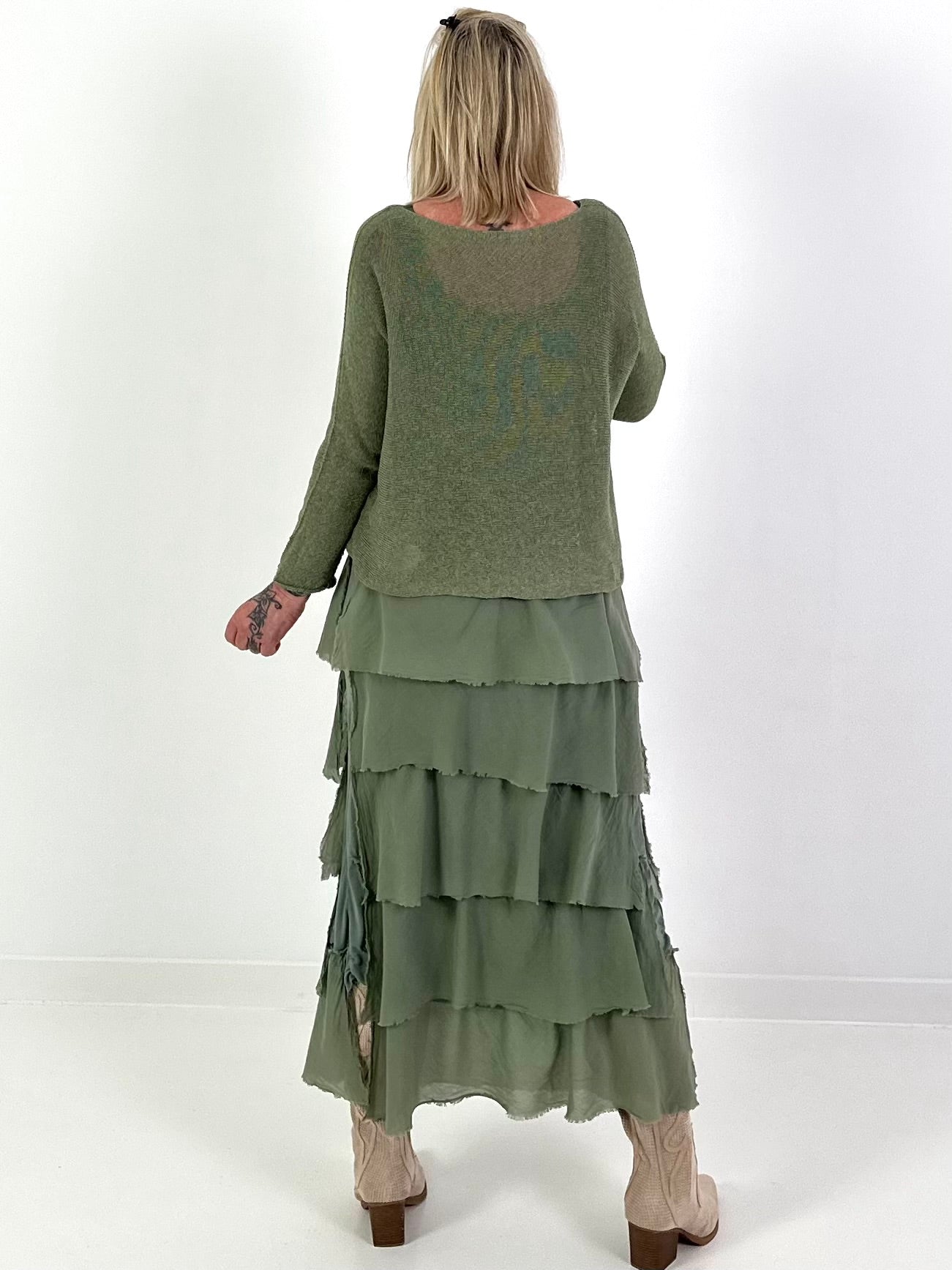 Light knit sweater - khaki