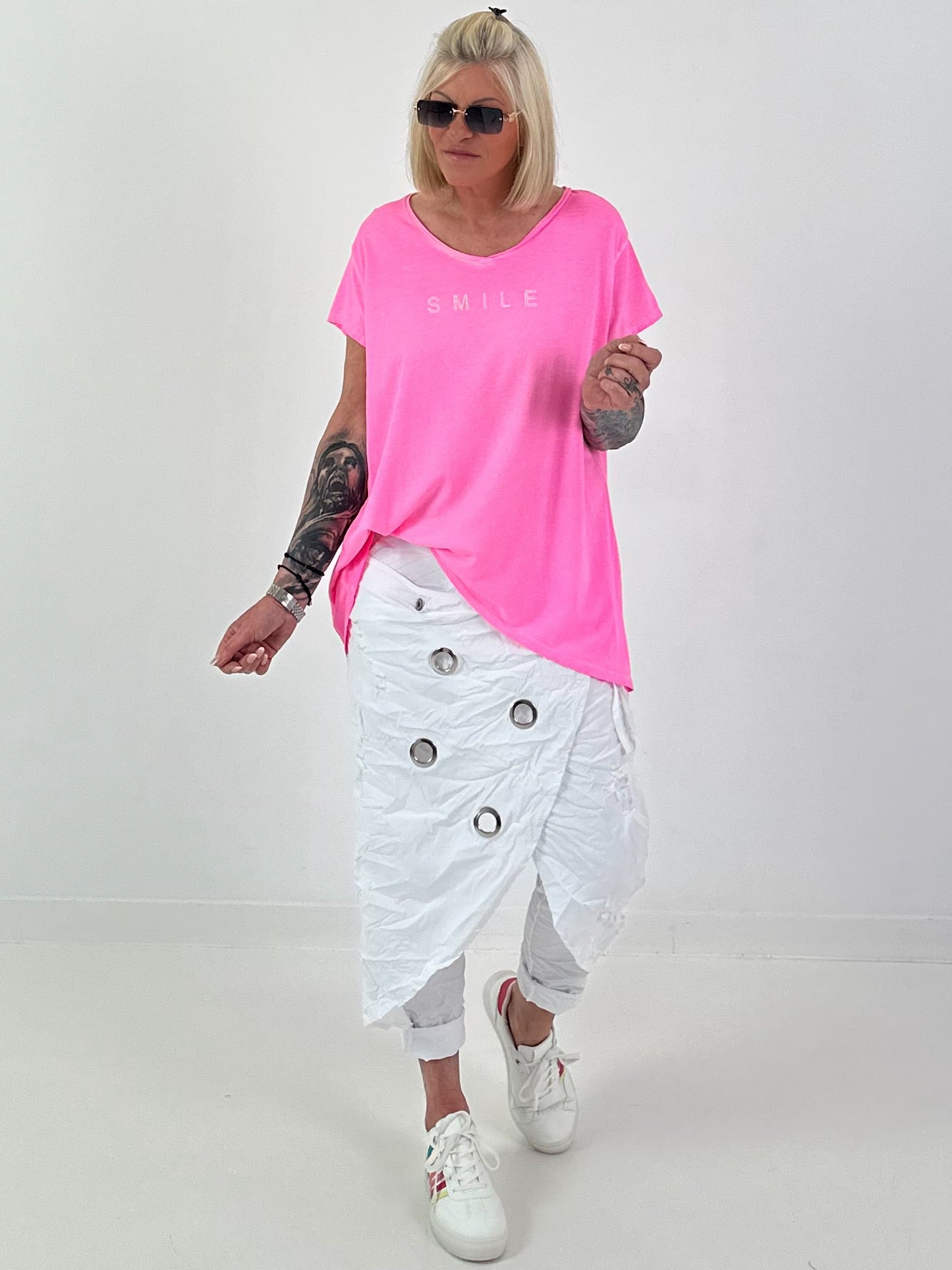 T-Shirt Smile - neonpink
