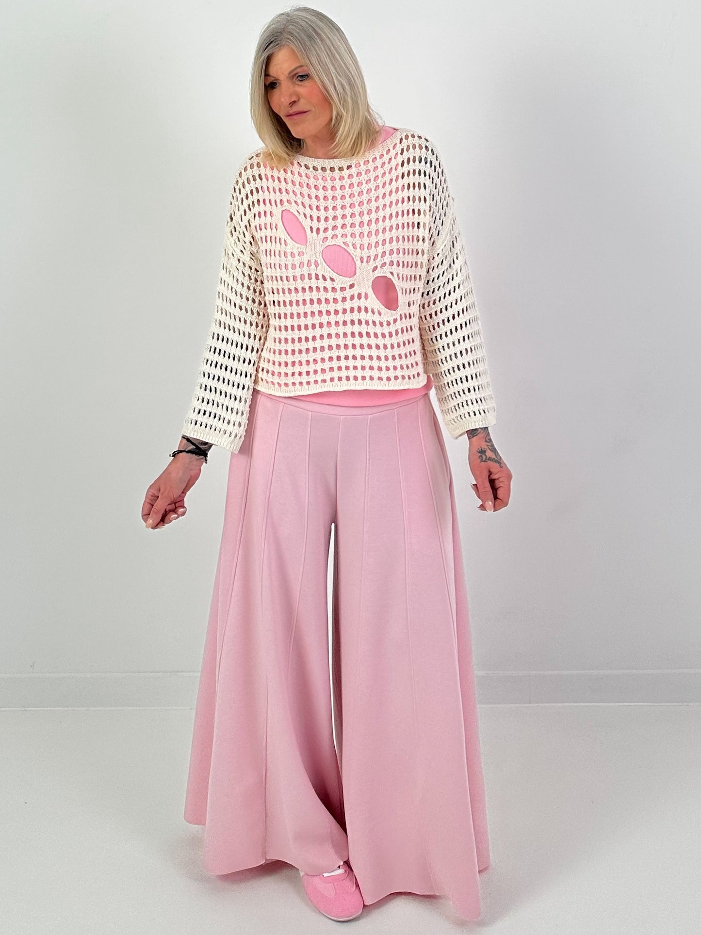 Häkelpullover - beige