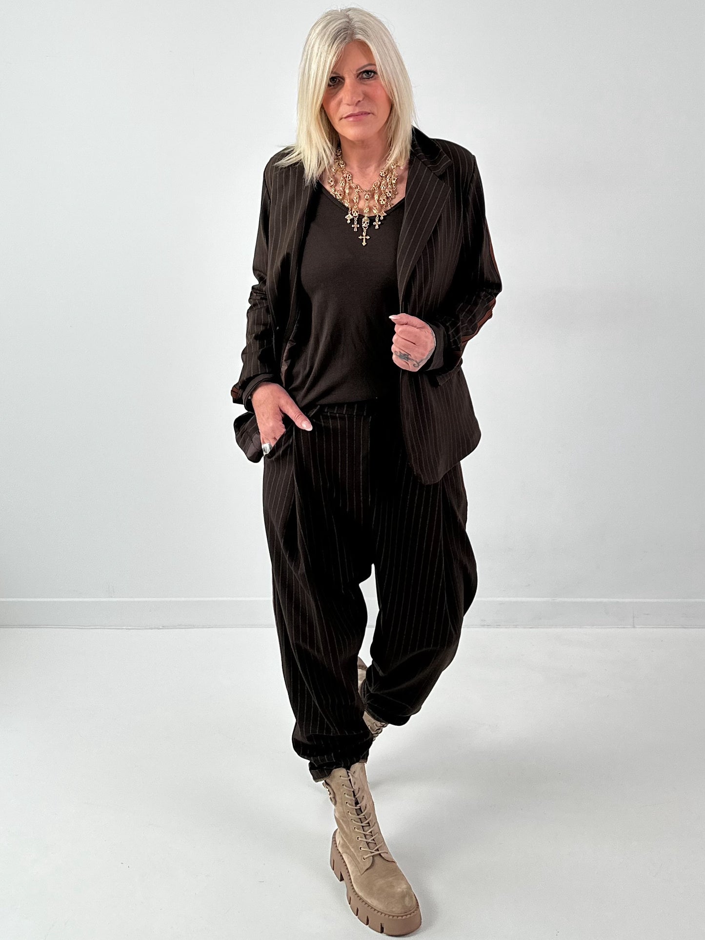 Trousers model "Office Out" - chocolate