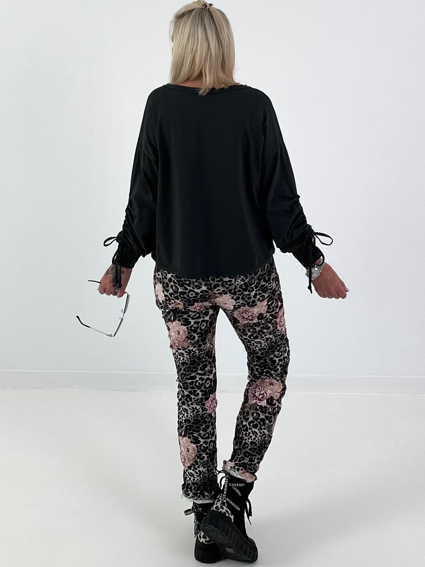 Shirt mit Raff-Details - anthrazit