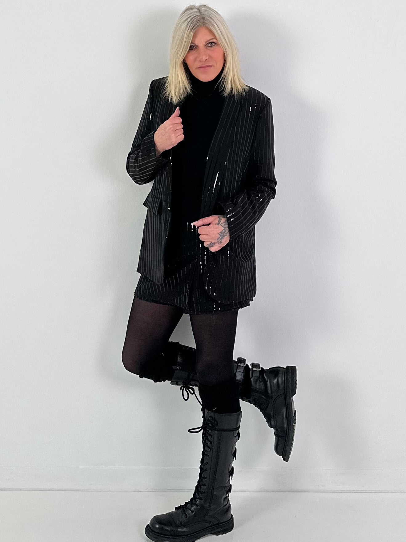 Hosenrock Modell "Midnight Sparkle" - schwarz-schwarze Pailletten