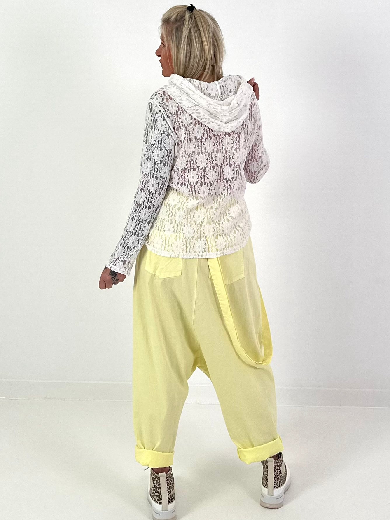 Leichter Hoodie aus Spitze - weiss