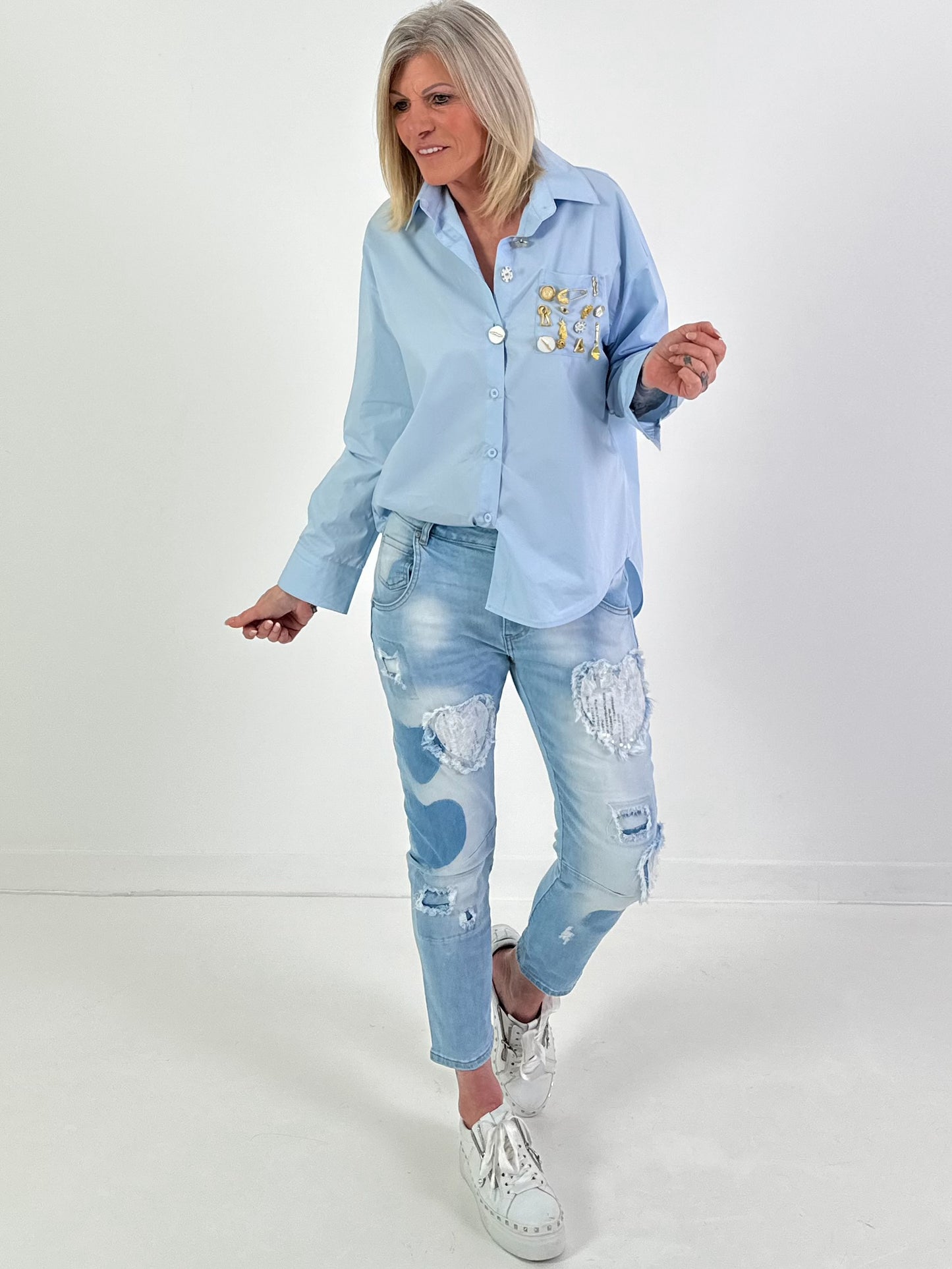 Blouse model "Signature Charm" - light blue