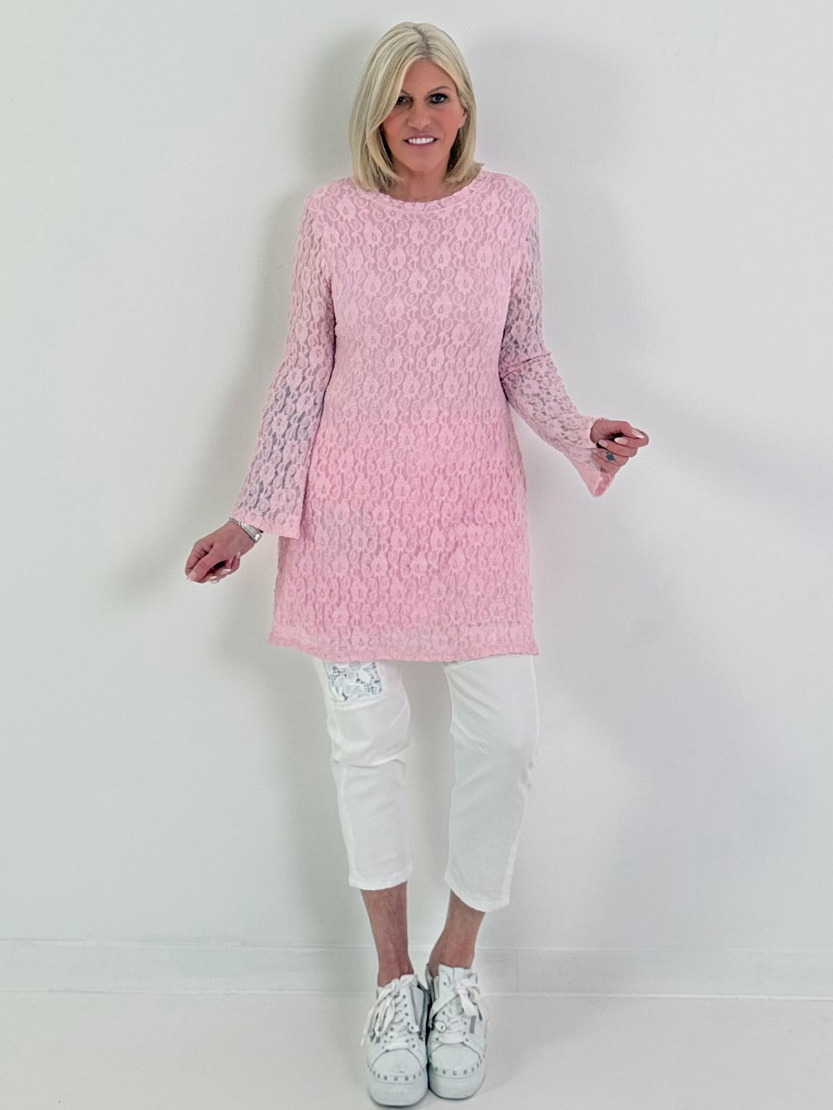 Tunic/Dress with Slit Pockets - Pink