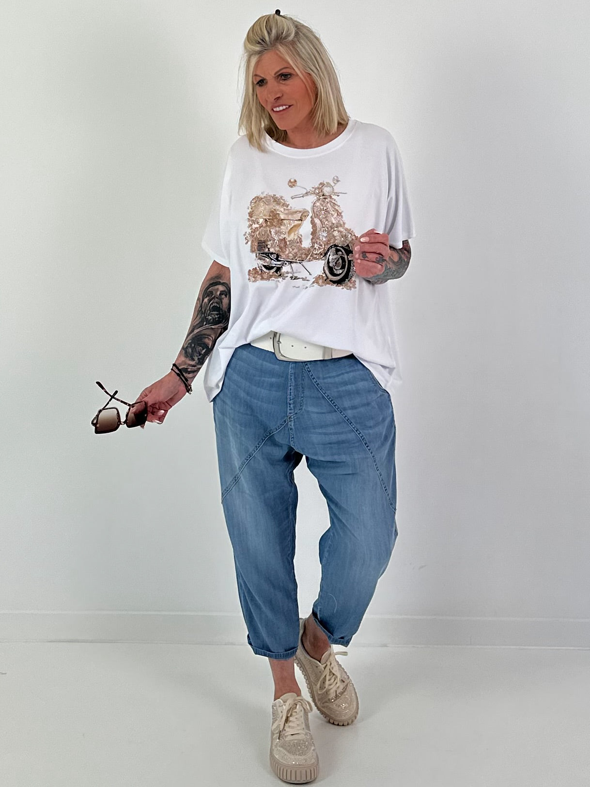 T-shirt Vespa - white-beige