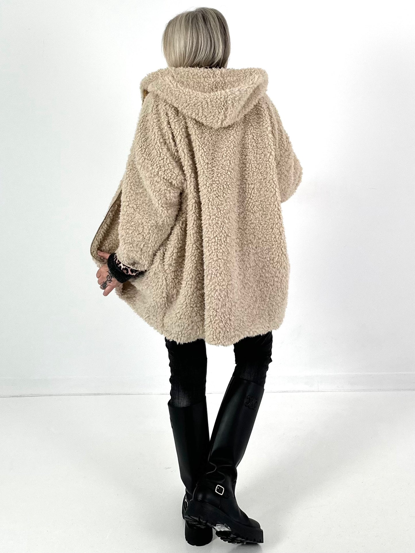 Hooded jacket, model "Hooded Ted" - beige