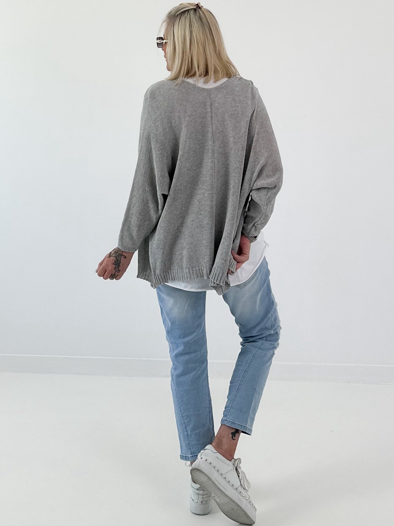 Leichte Strickjacke - grau