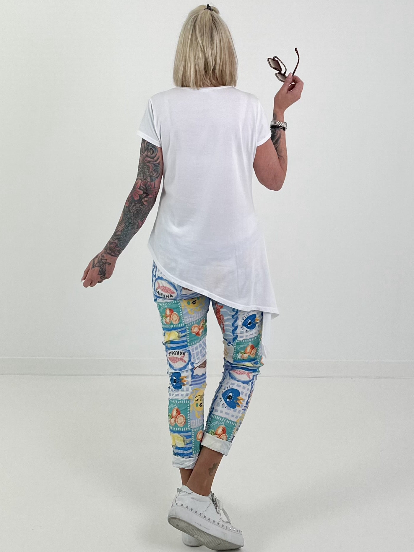 Asymmetrical T-shirt - white