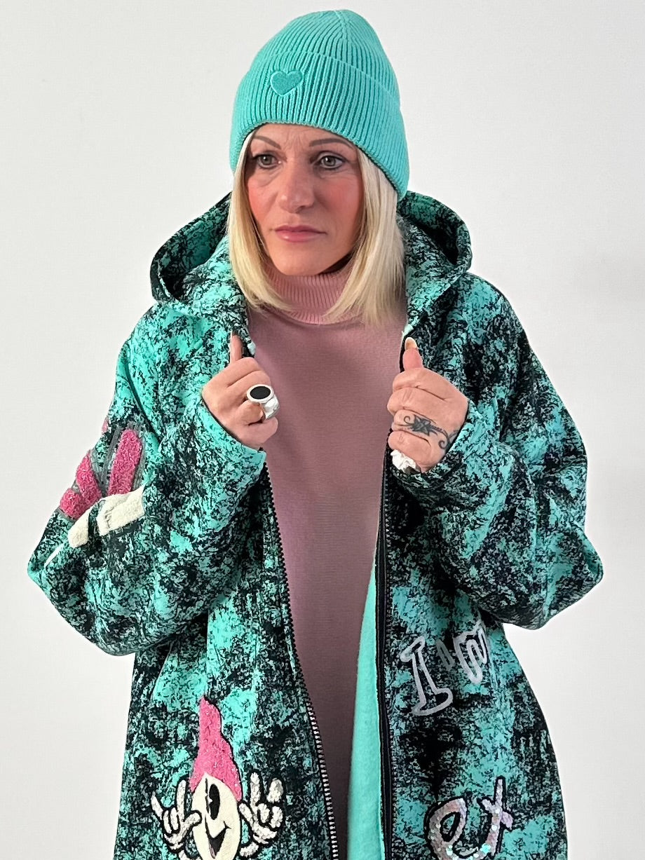 Hat model "Heartpiece" - turquoise