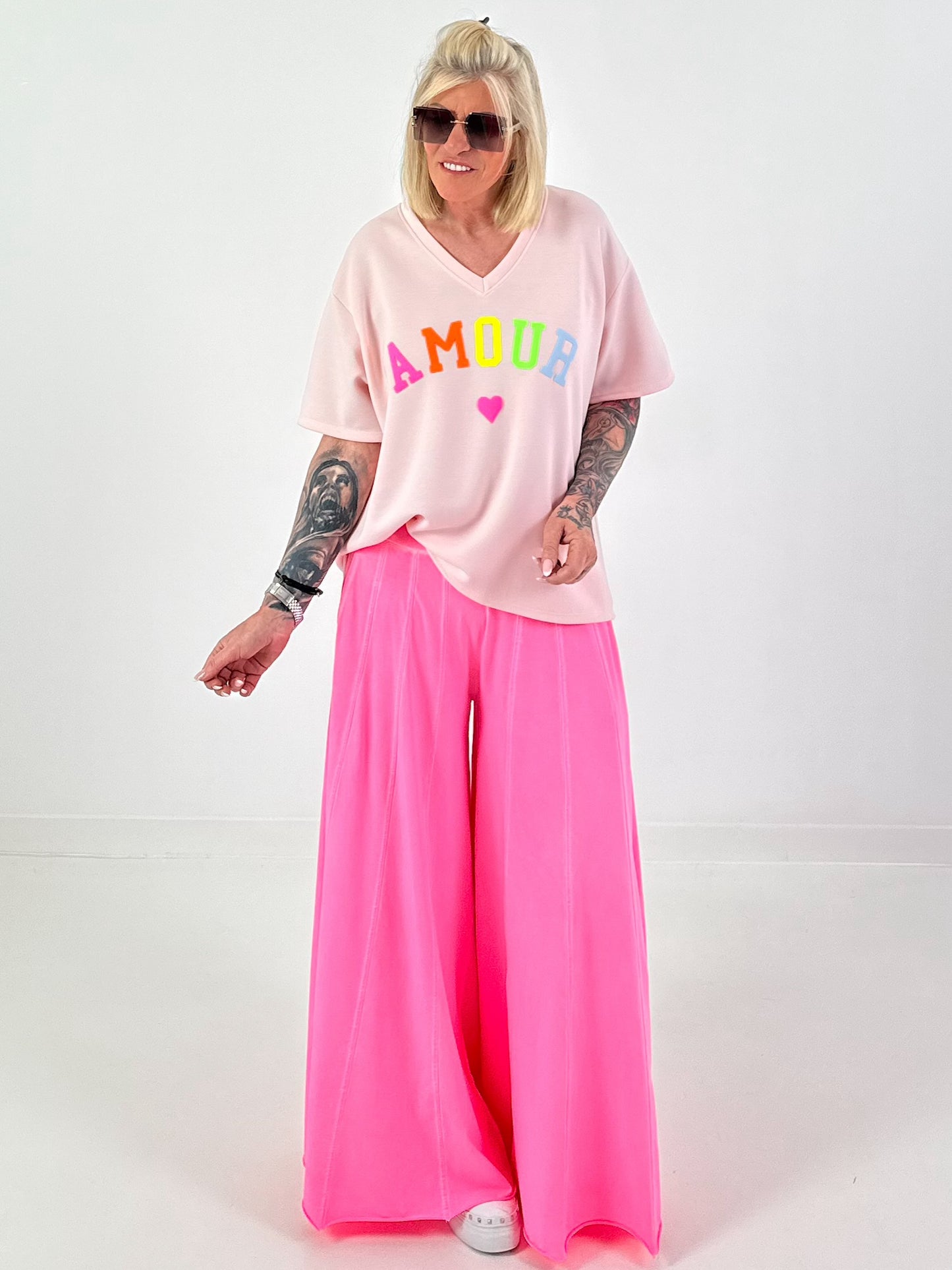 Sweat T-Shirt Amour - rosa