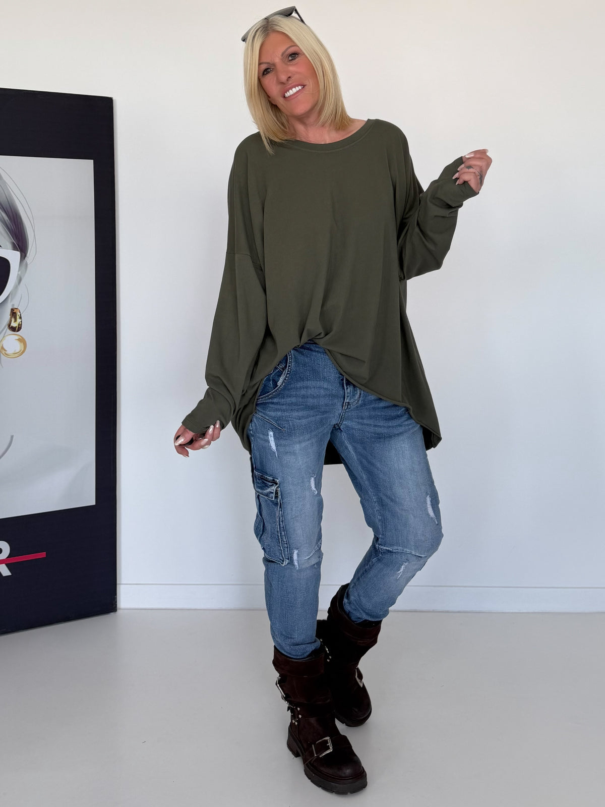 Oversized Shirt Style - oliv