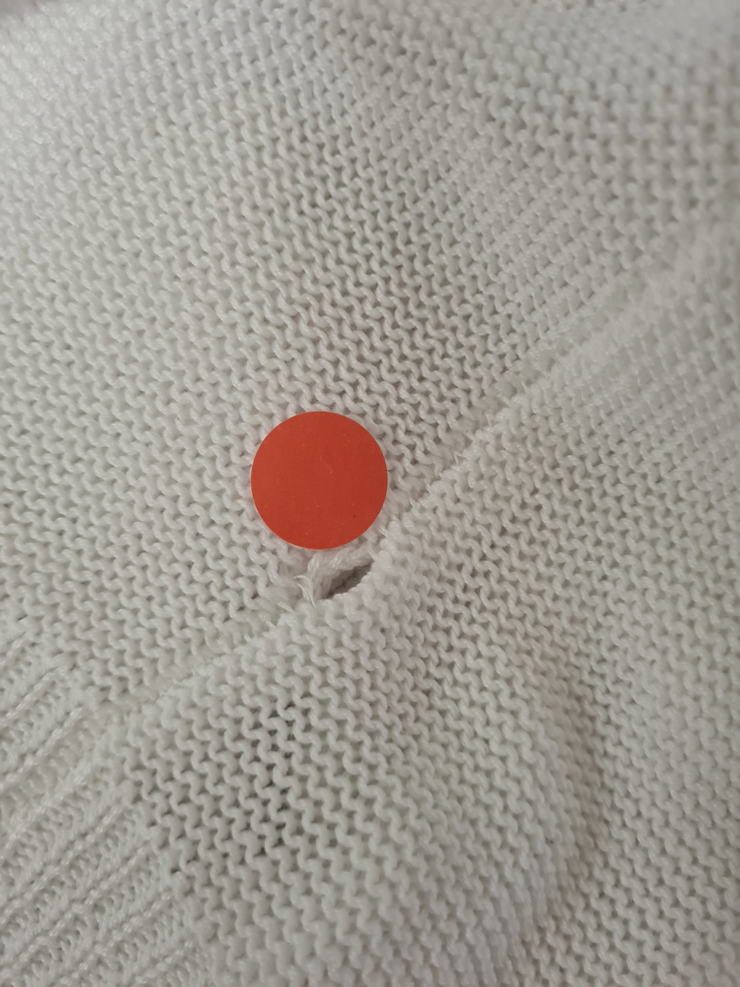 Knit hoodie model "Life" - white