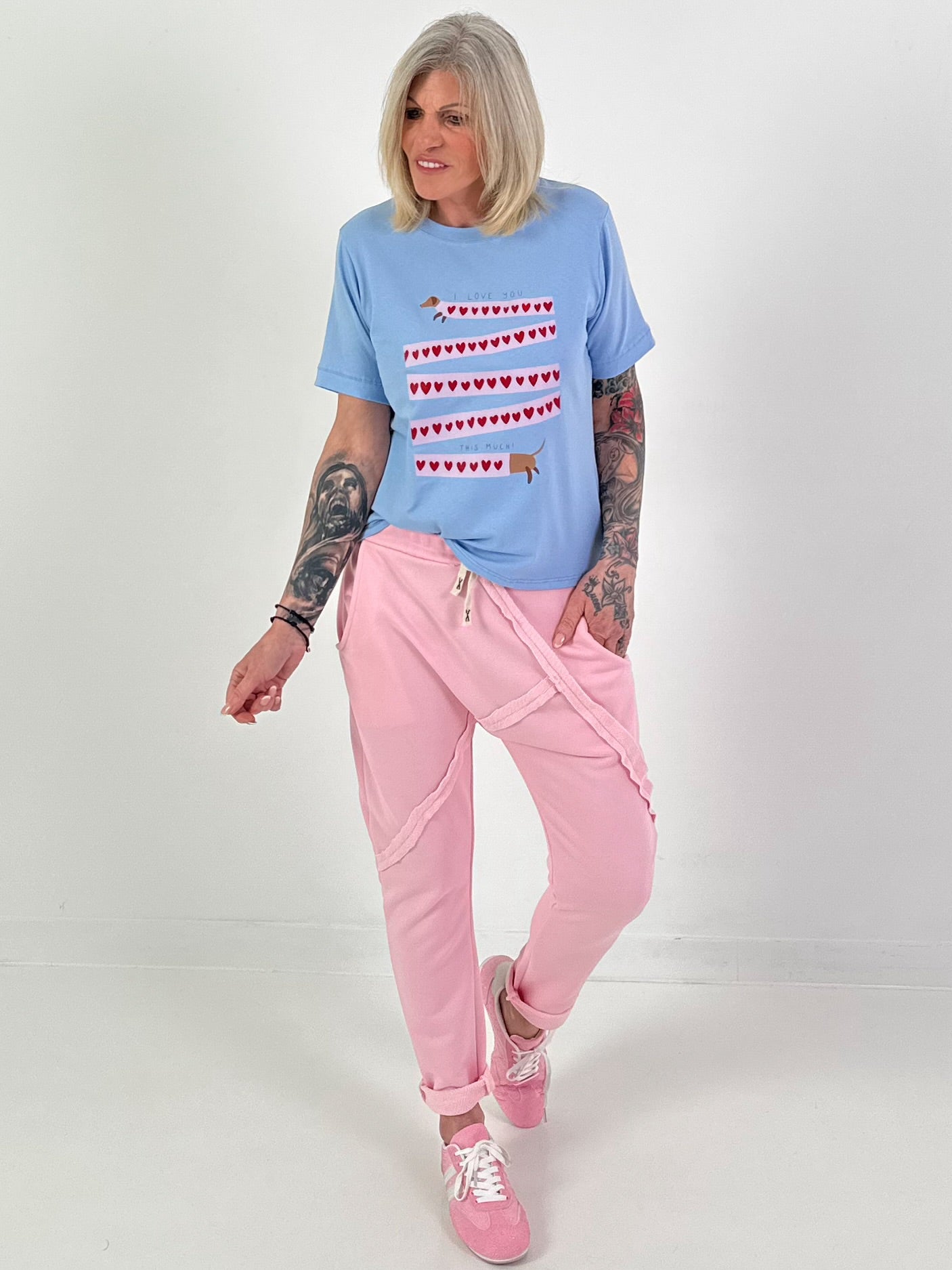 Shirt Dog Love - hellblau