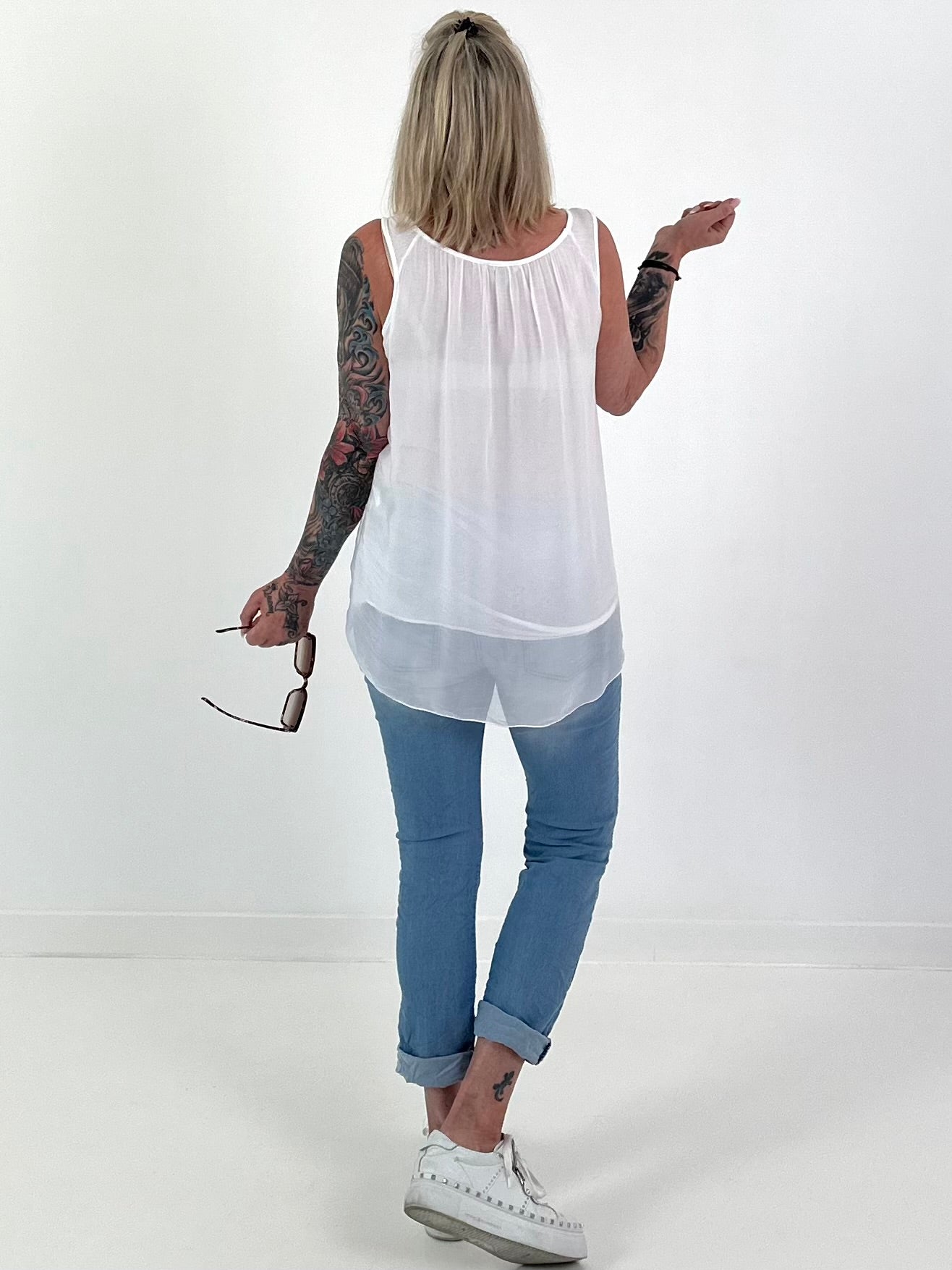Silk top - white