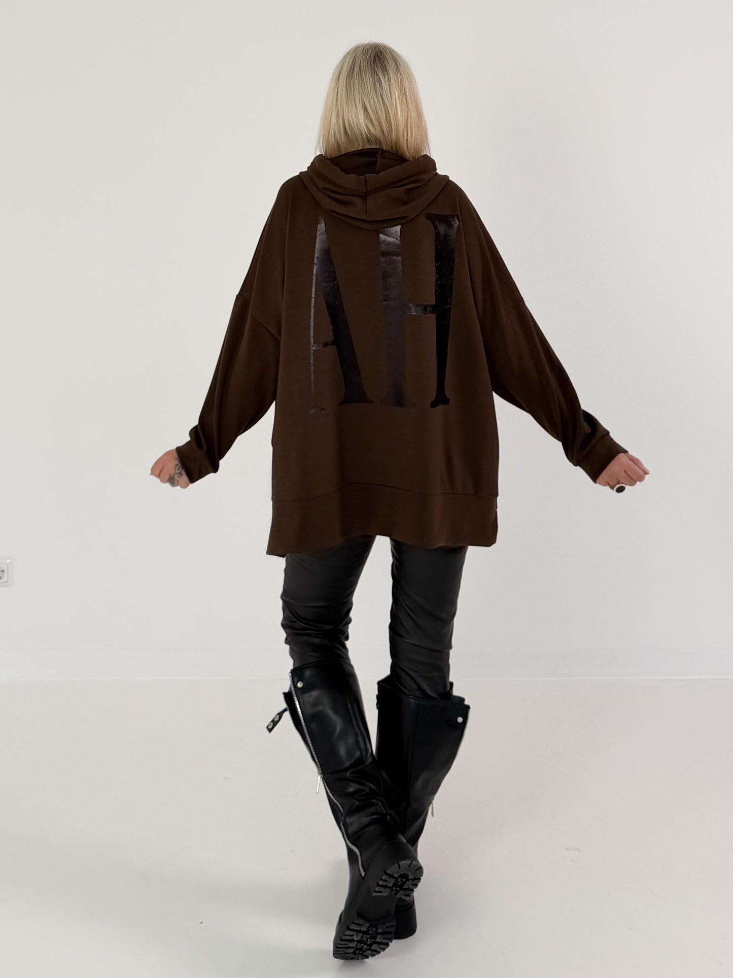 Oversized Hoodie YEAH - mokka