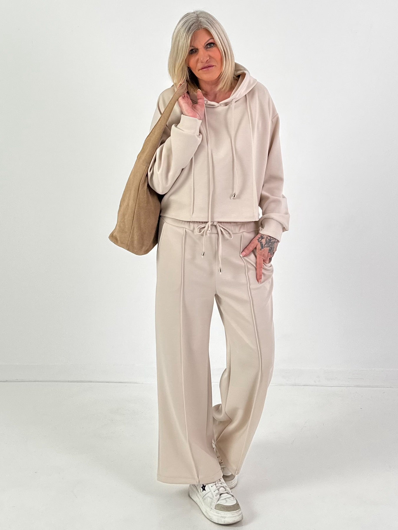 Casual suède tas - taupe