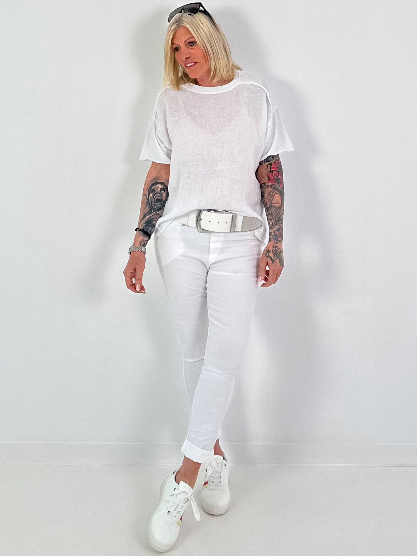 Linen T-shirt - white