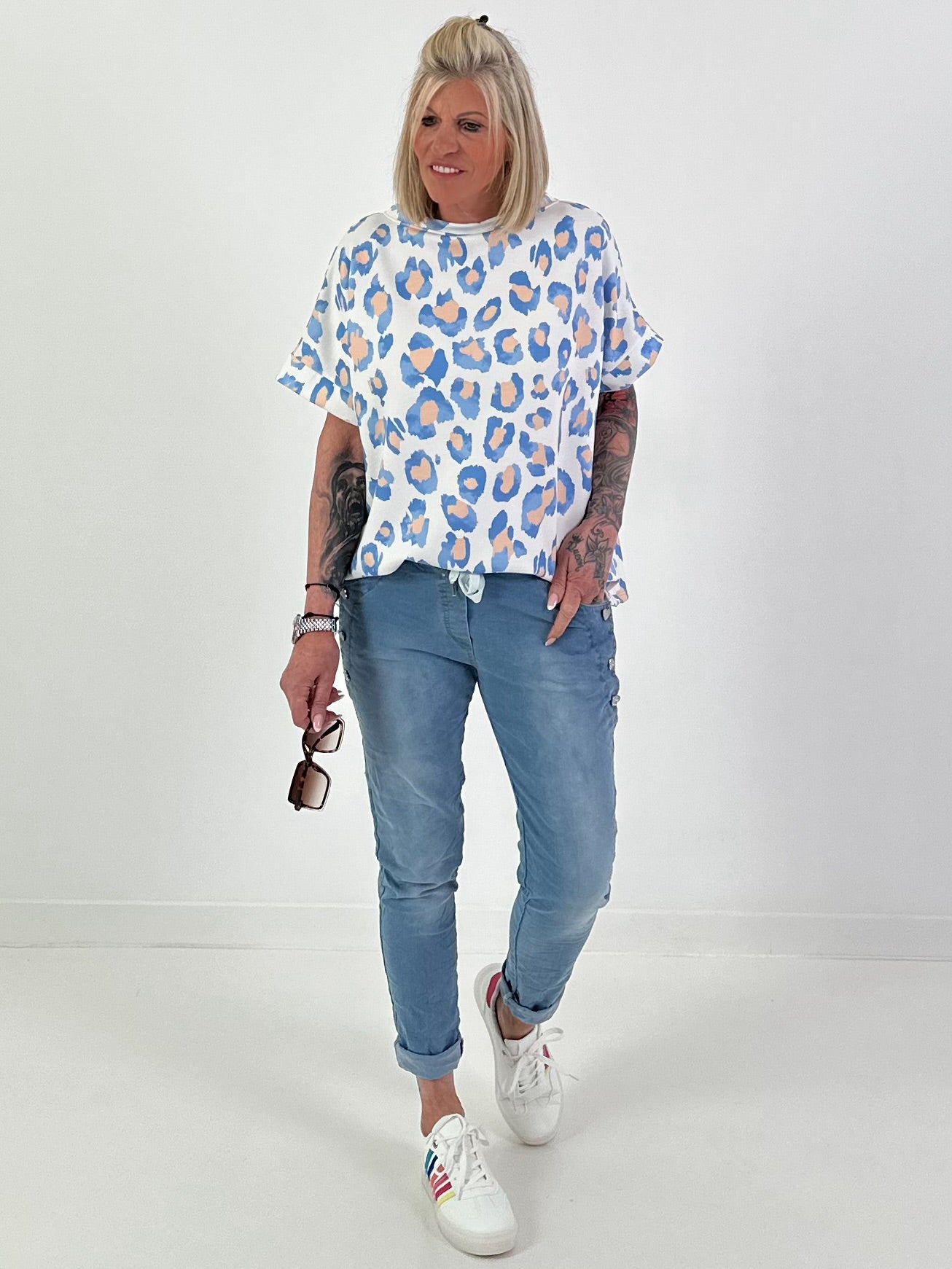 Sweat T-Shirt Leo - light blue