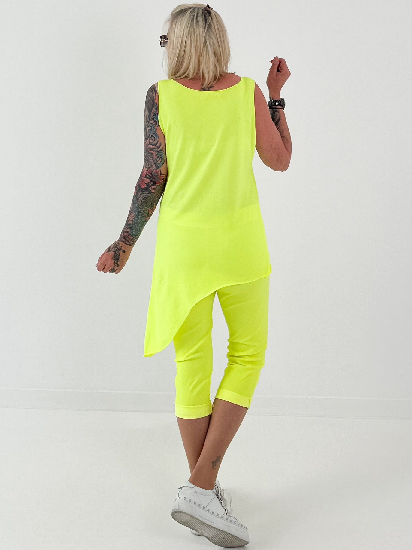 Long Top asymmetrisch - neongelb