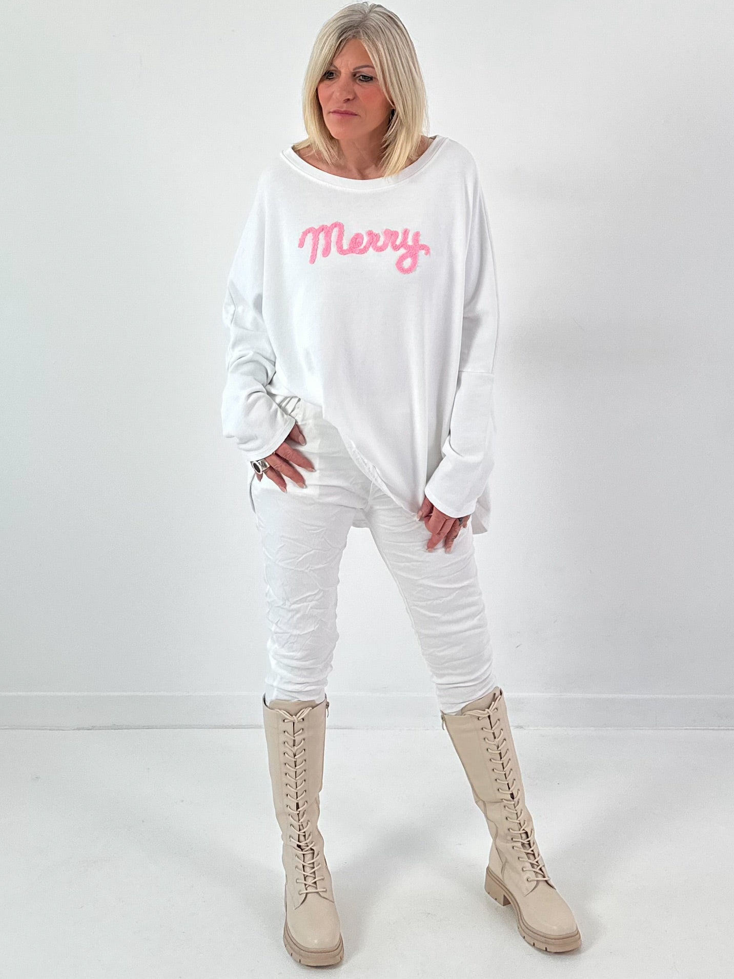 Sweatshirt model "Merry Mood" - white