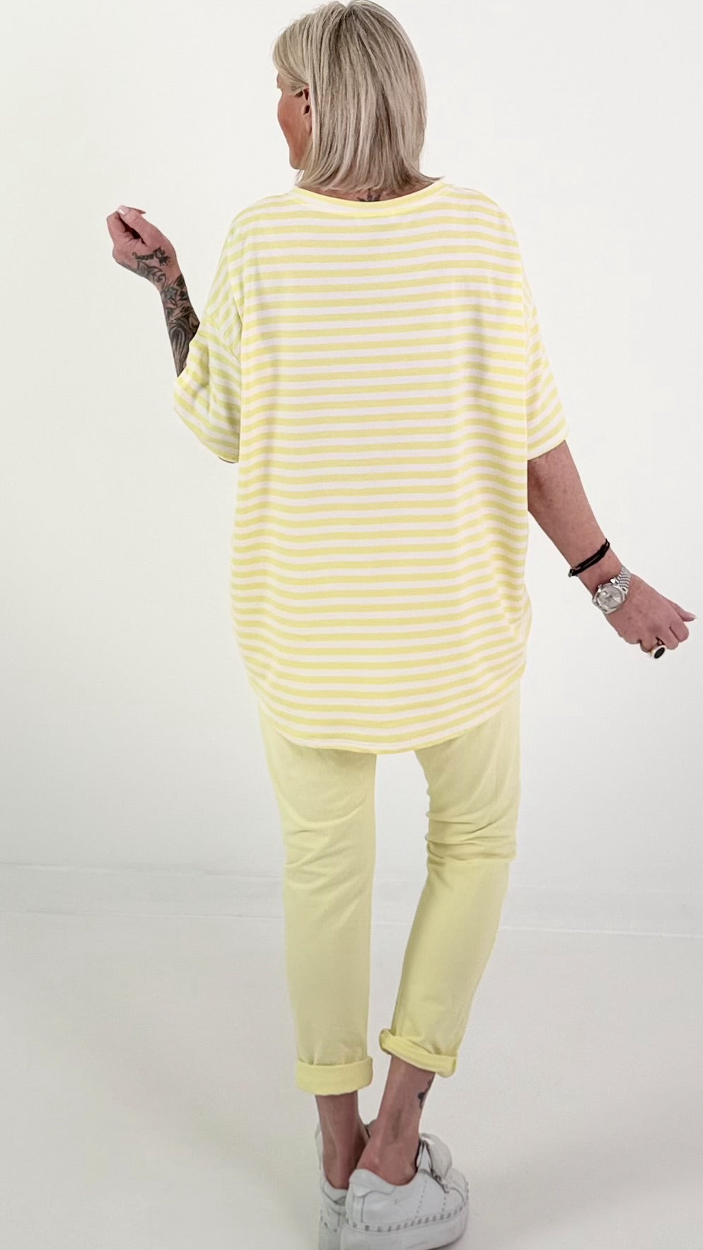 T-Shirt Boheme - gelb-weiss