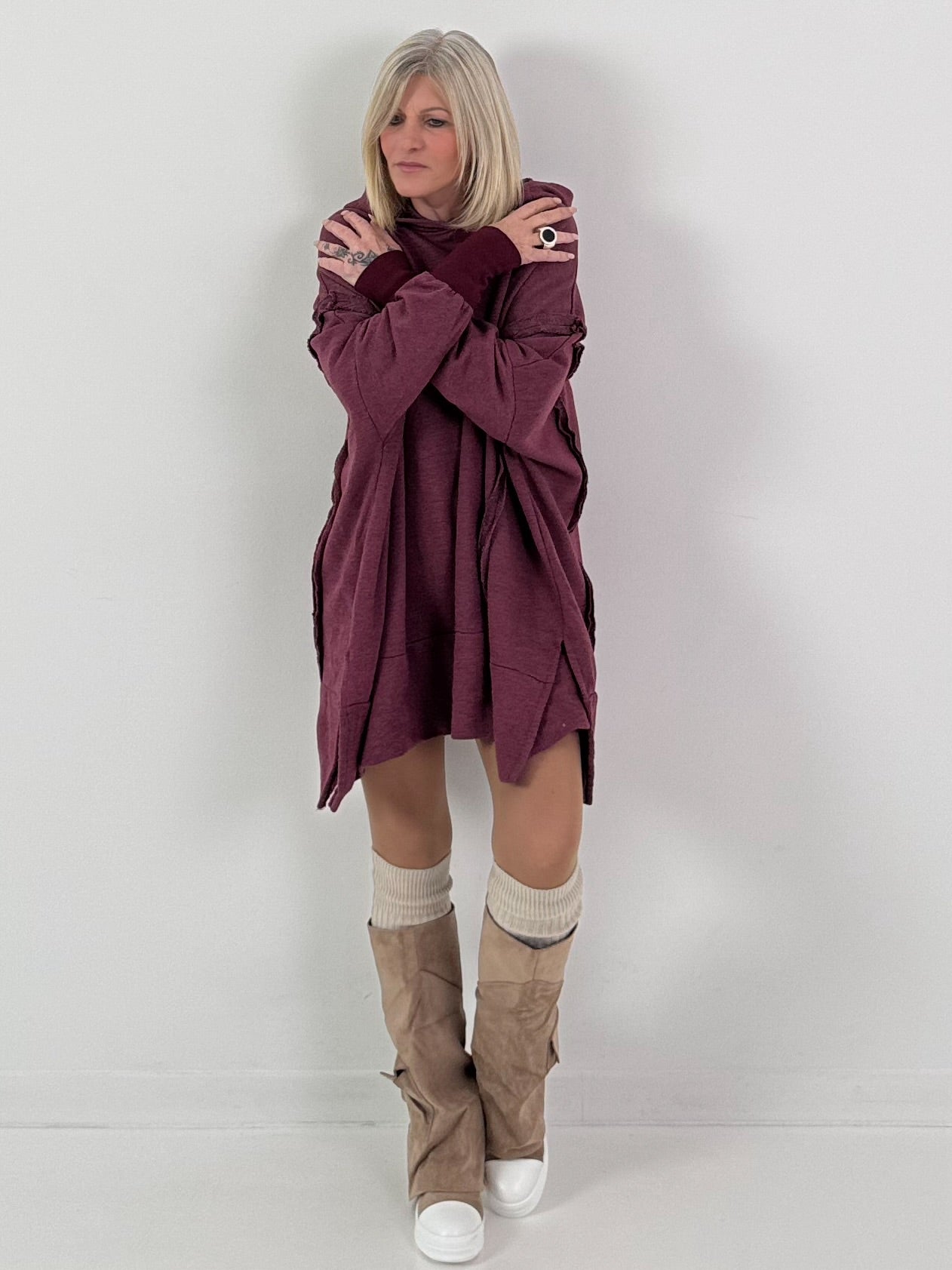 Oversized Hoodie Modell "Rockwave" - bordeaux