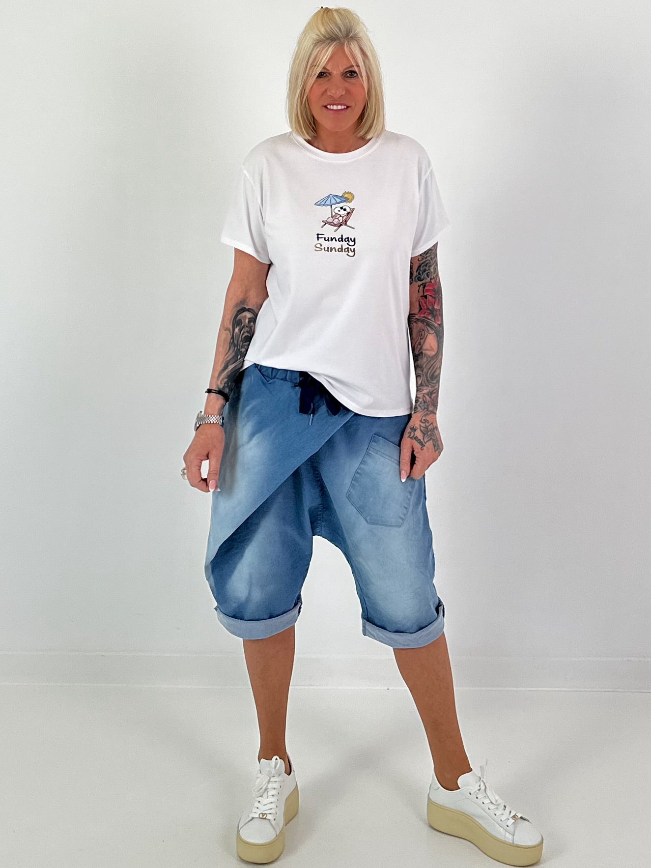 T-Shirt Funday Sunday - weiss