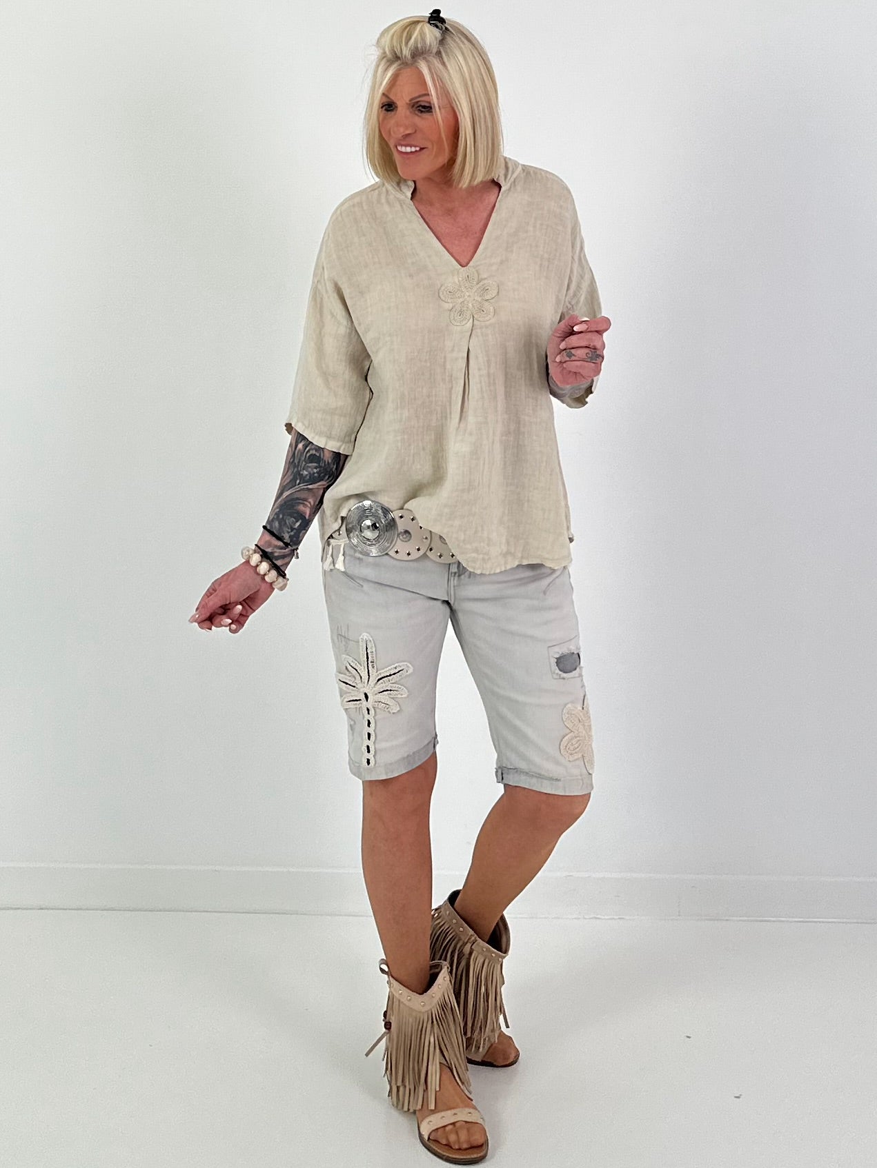 Steinchen Armband - creme