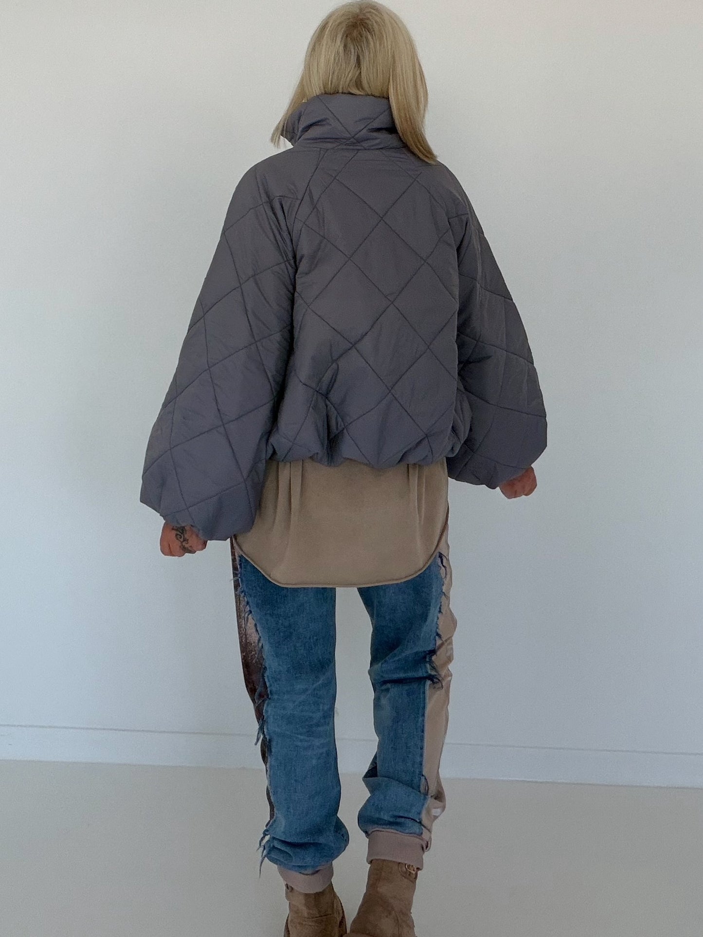 Jacke mit Puffärmelchen - grau