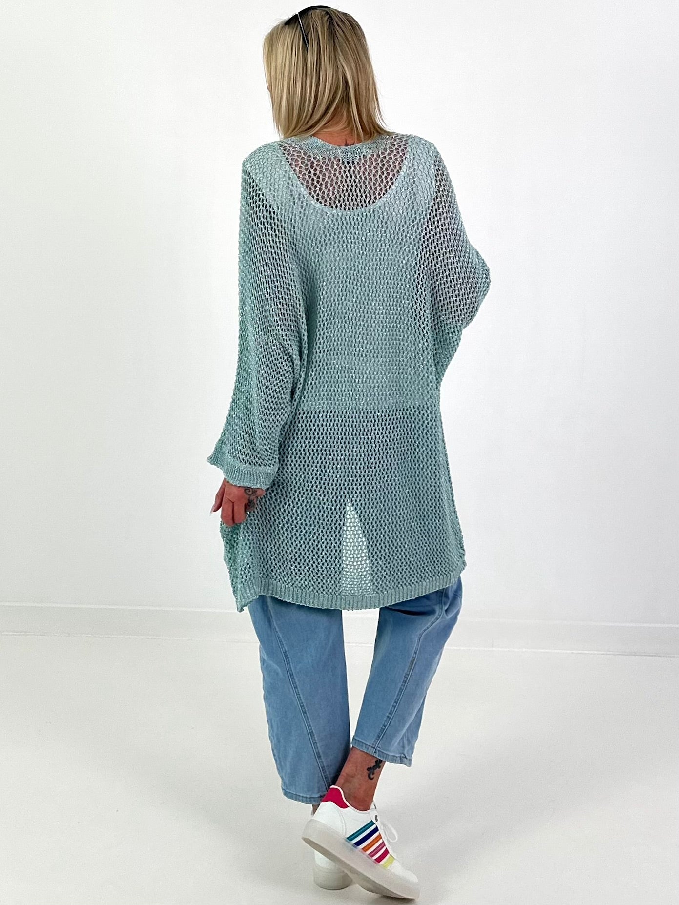 Häkeljacke mit Lurex - watergeen