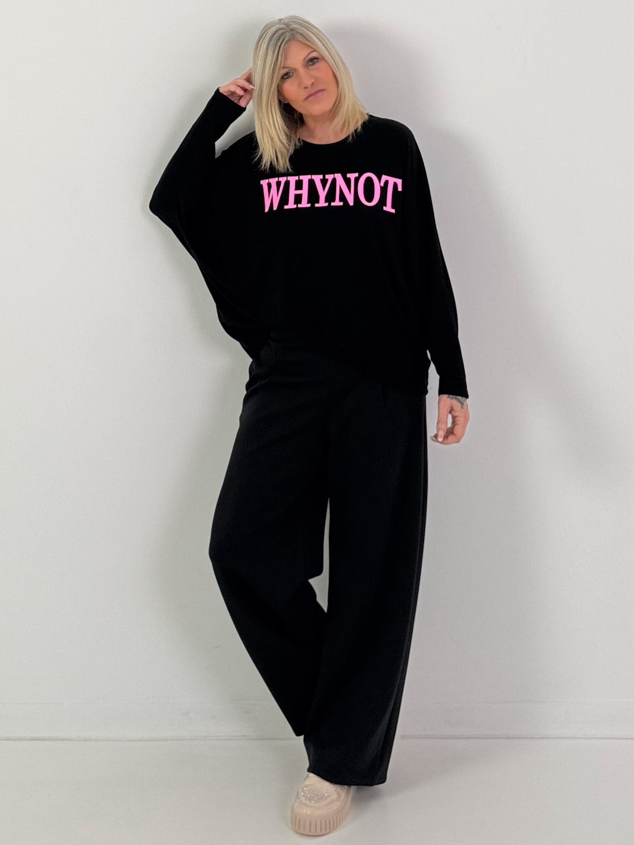 Sweatshirt Modell "Why Not" - schwarz