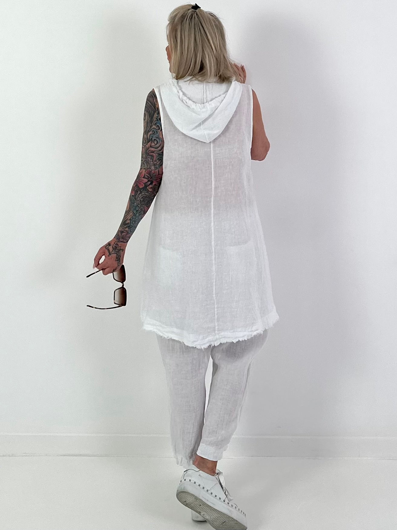 Linen two-piece set - white