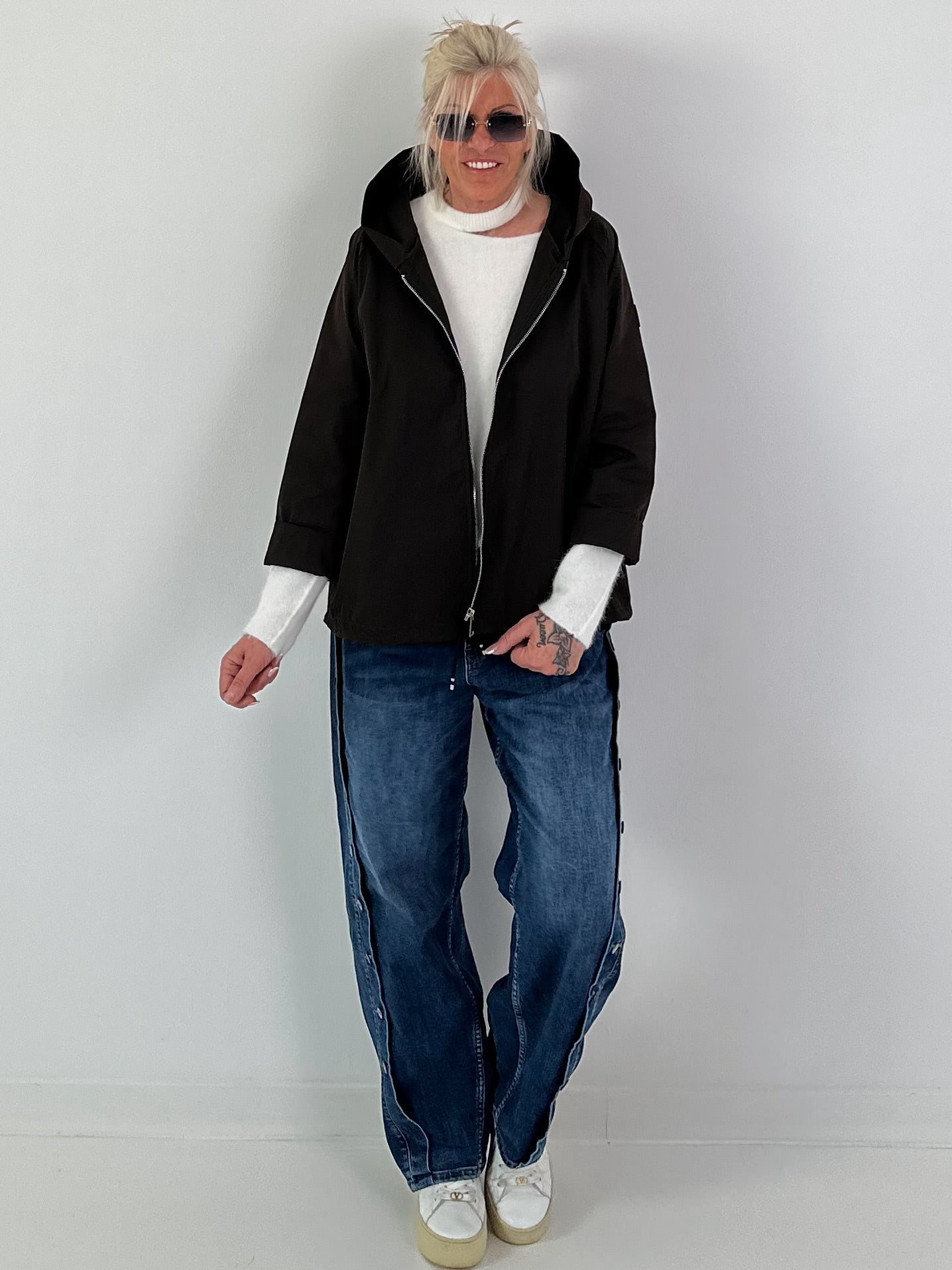 Lightweight hooded jacket - mocha