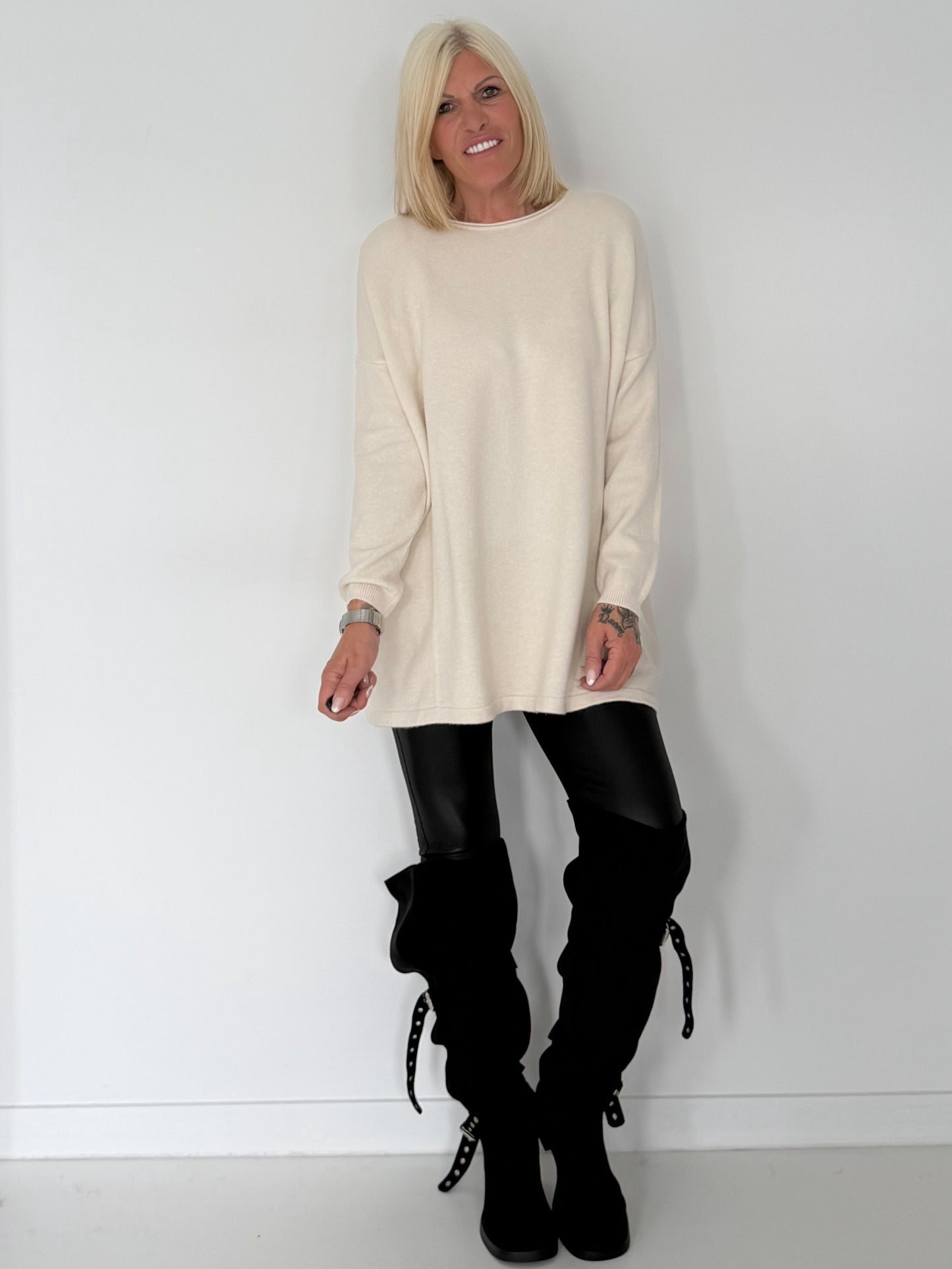 Longpullover - creme