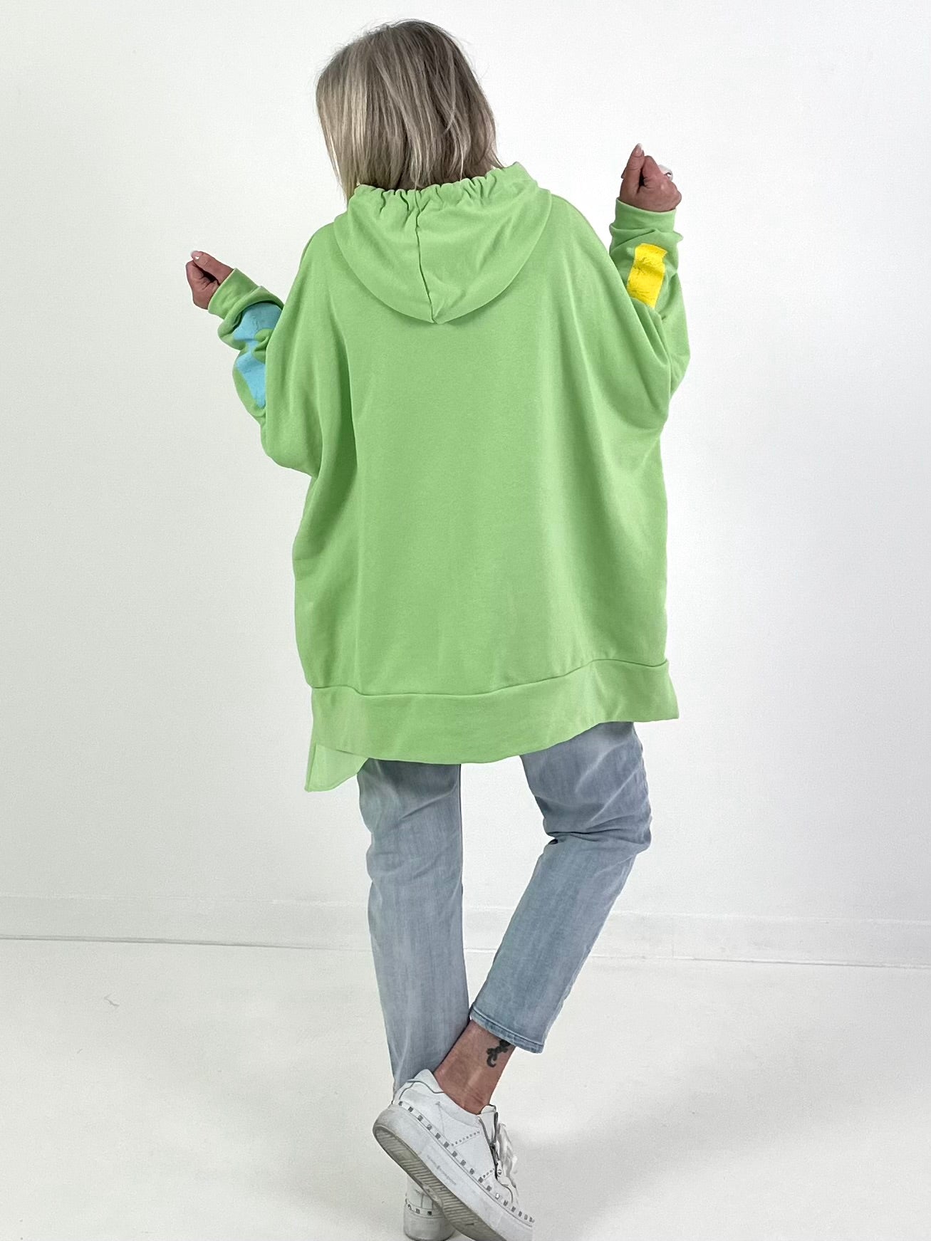 Oversized hoodie met liefdesmotief - groen