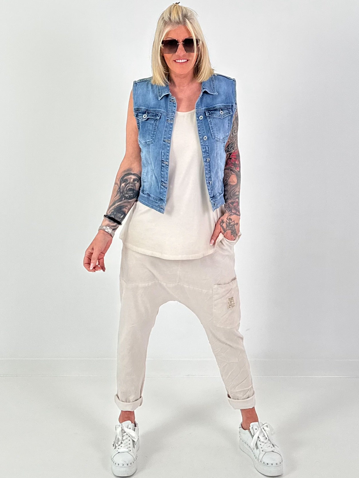 Crossover Strap Top - Beige