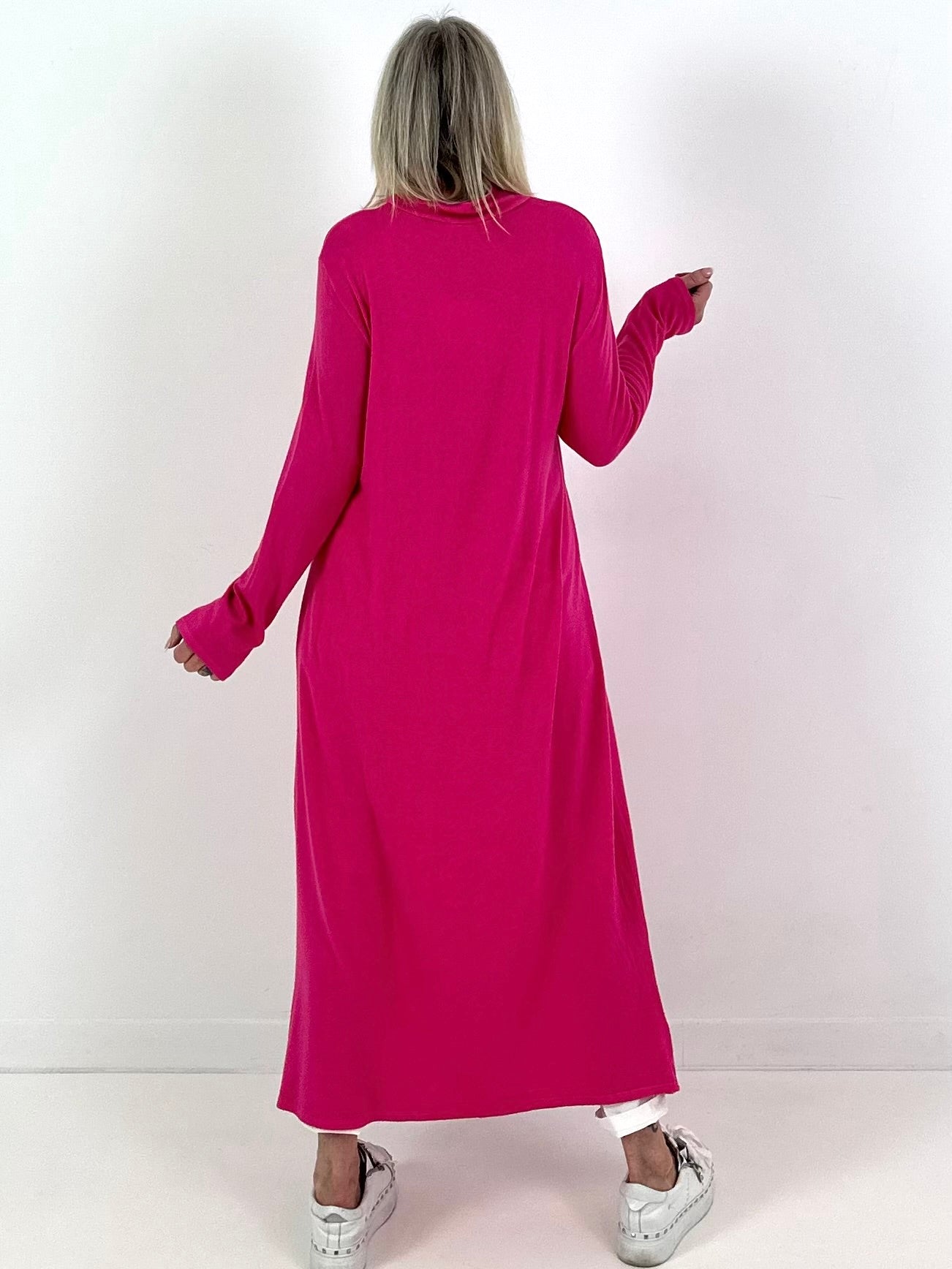 Long Pullover Modell "Calm Comfort" - pink