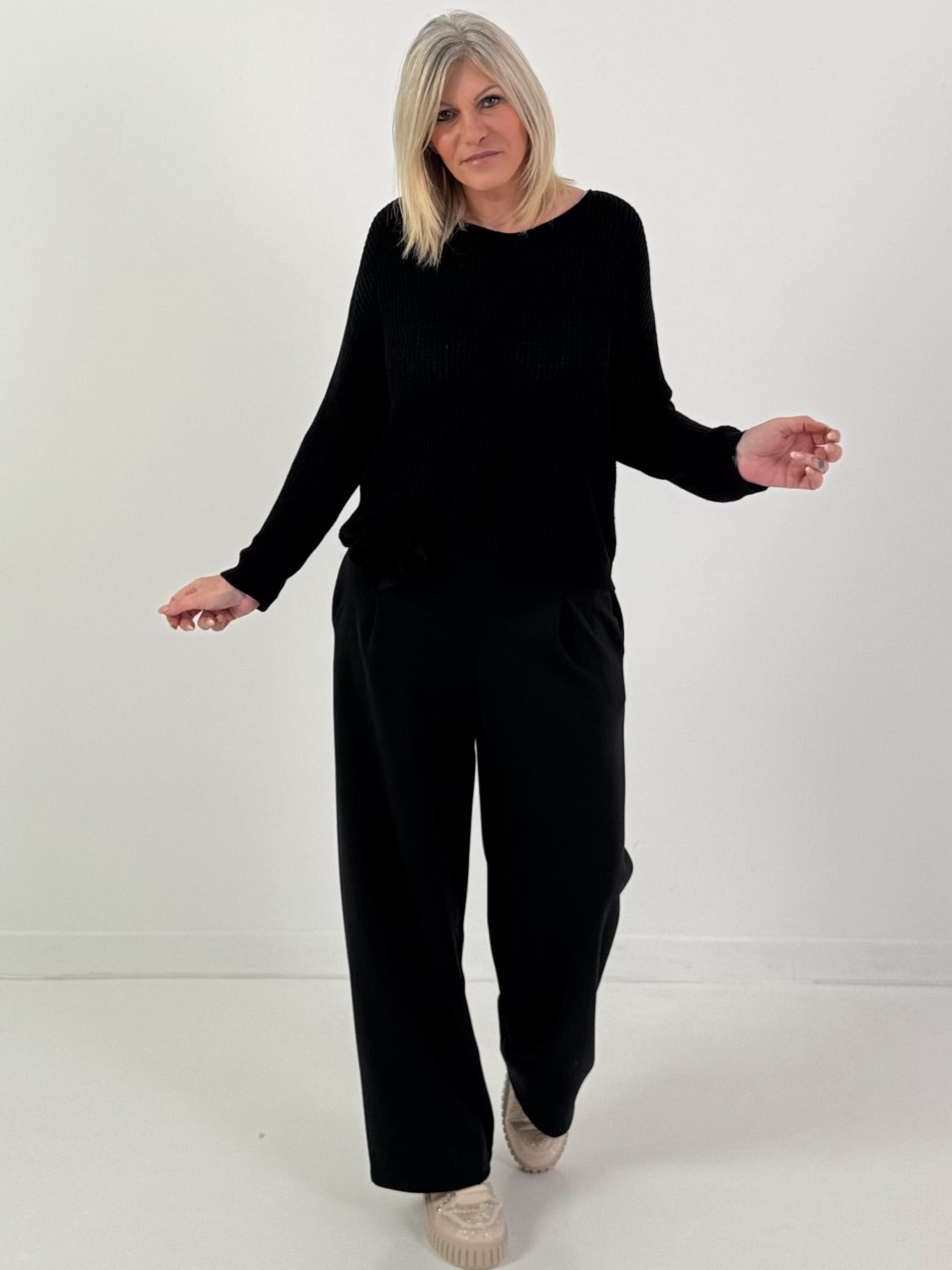 Pullover Modell "Light Essence" - schwarz