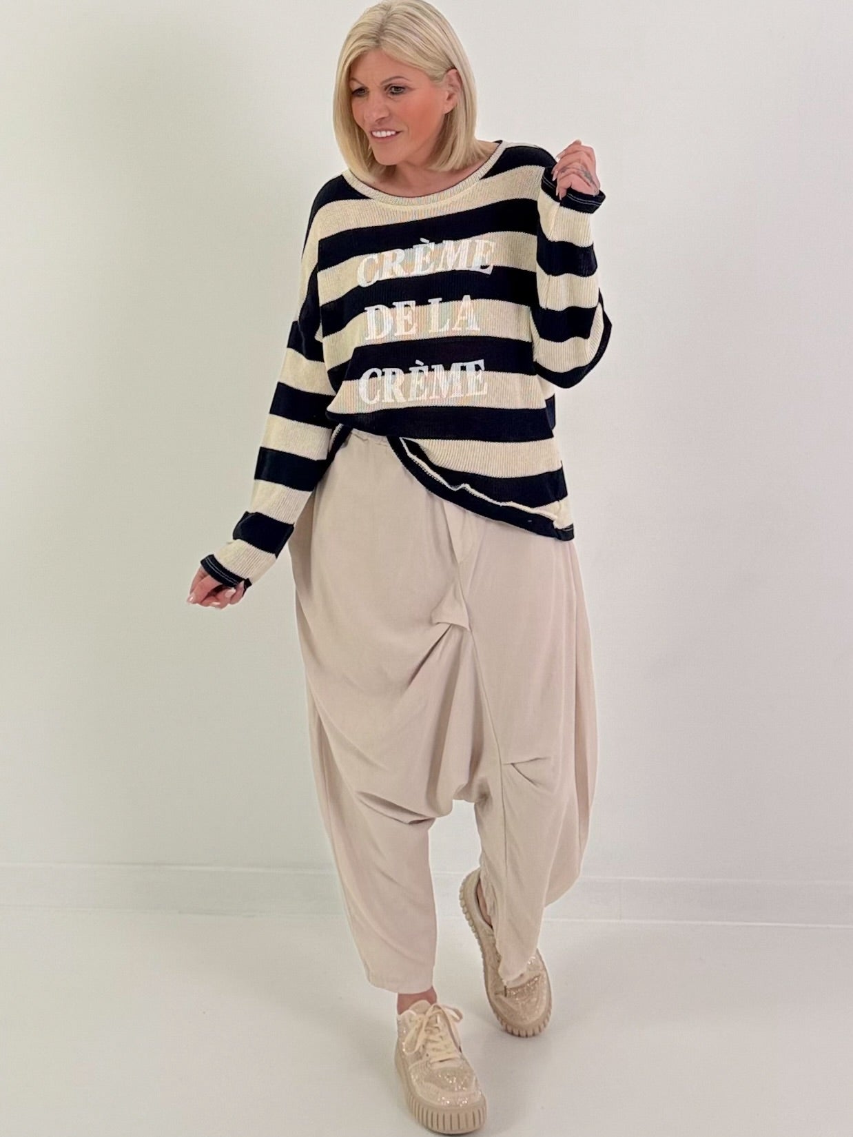 Pullover creme de la Creme - dunkelblau-creme