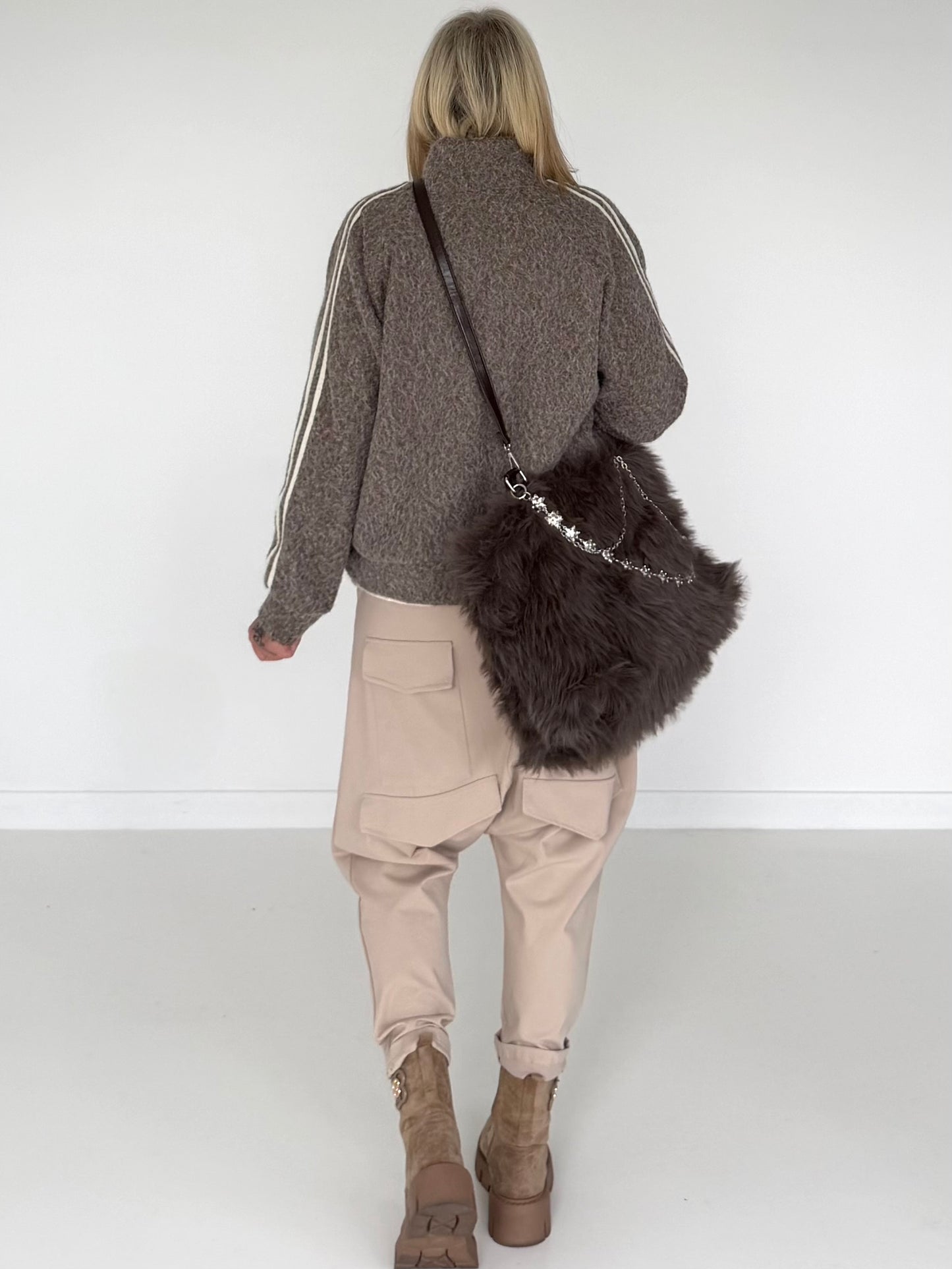 Jacke mit Streifen-Details - taupe ( lieferbar ab ca. 01.09.26)