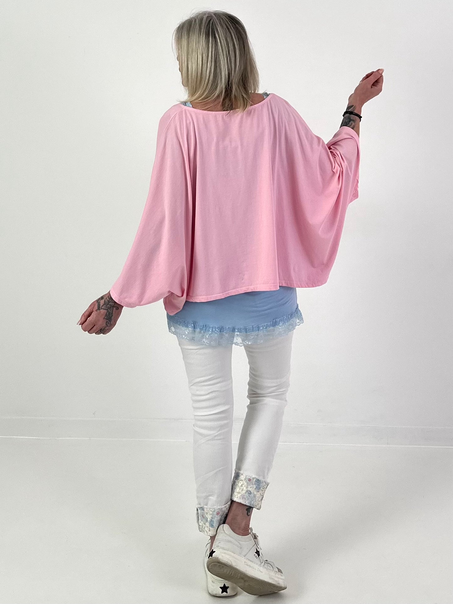 Oversized Shirt Peace - rosa