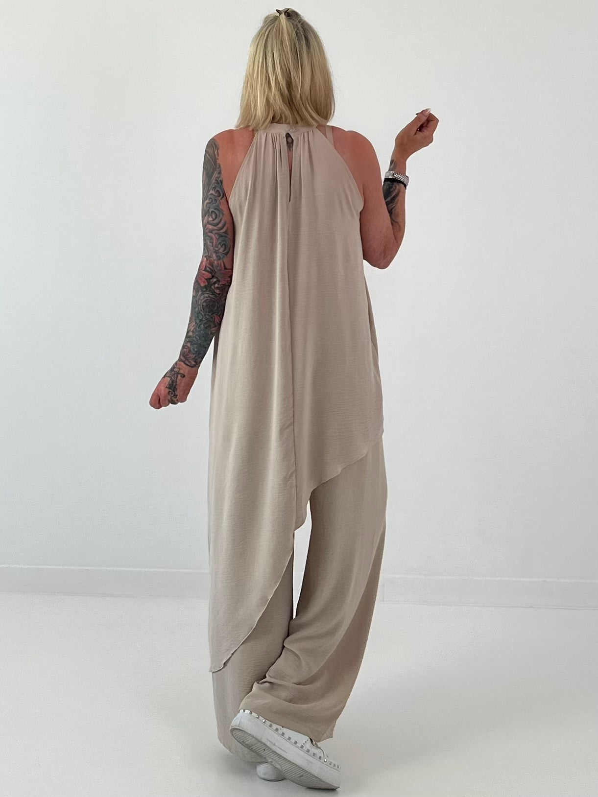 Leichter Zweiteiler asymmetrisch - beige