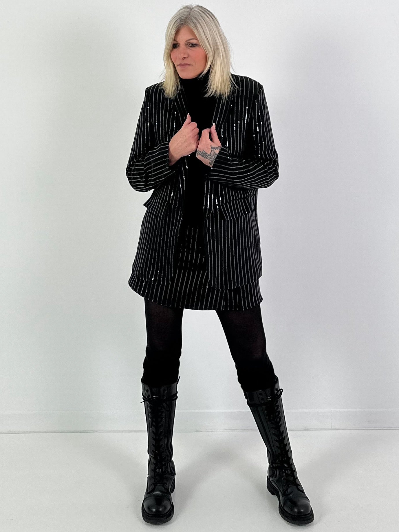Blazer Modell "Midnight Sparkle" - schwarz-transparente Pailletten