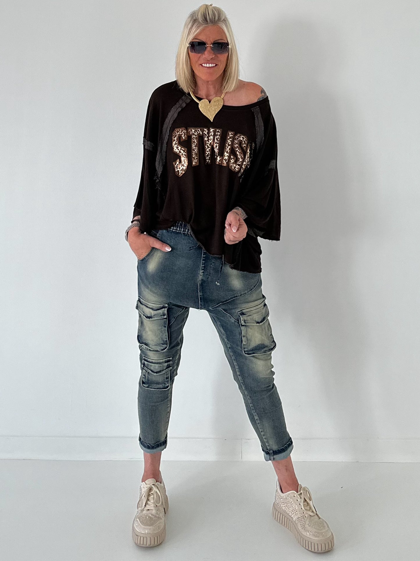 Baggy Jeans - denim used wash